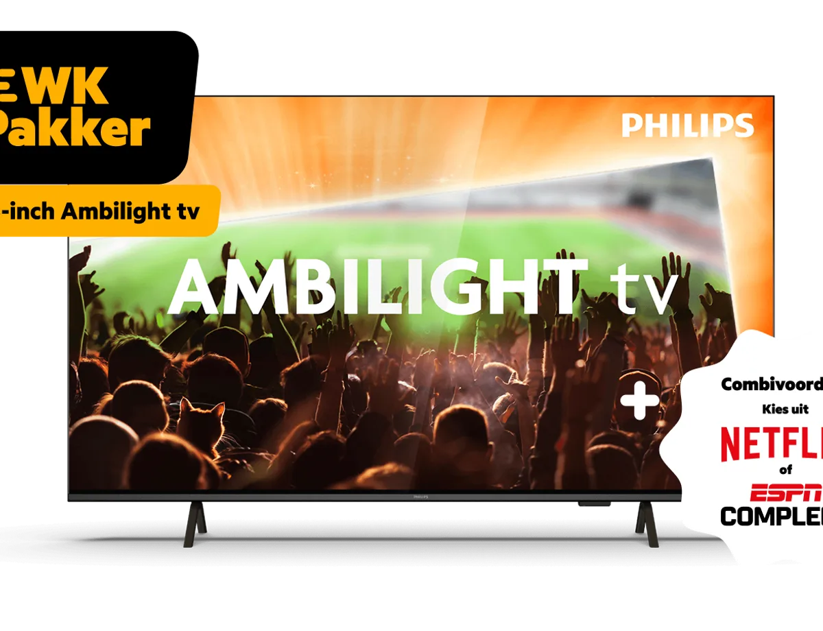 Philips Ambilight 55-inch 4K QLED TV, welkomstcadeau bij KPN Internet en TV